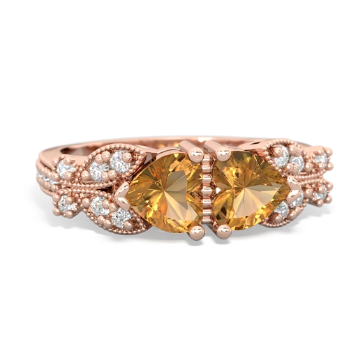 citrine-citrine keepsake butterfly ring