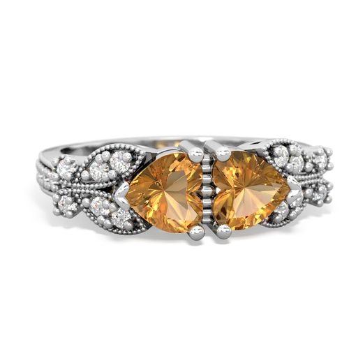 citrine-citrine keepsake butterfly ring