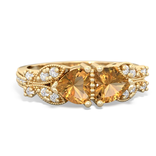 citrine-citrine keepsake butterfly ring