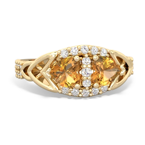 Citrine Genuine Citrine with Genuine Citrine Celtic Knot Engagement ring Ring