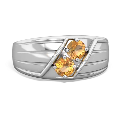 citrine-citrine mens ring