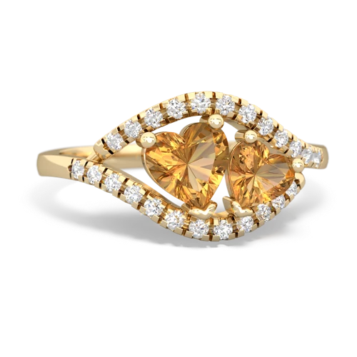 citrine-citrine mother child ring