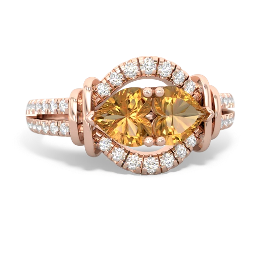 citrine-citrine pave keepsake ring