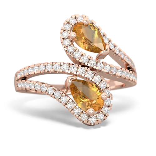 citrine-citrine pave swirls ring