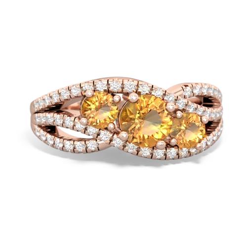 lab sapphire-fire opal three stone pave ring