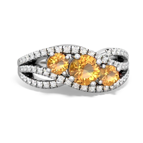 fire opal-onyx three stone pave ring