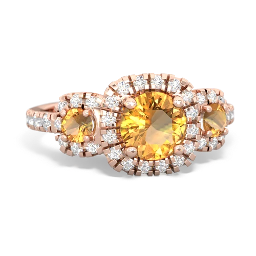 citrine-citrine three stone regal ring