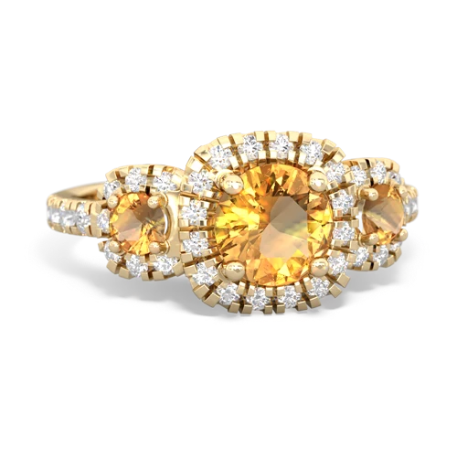 tourmaline-citrine three stone regal ring