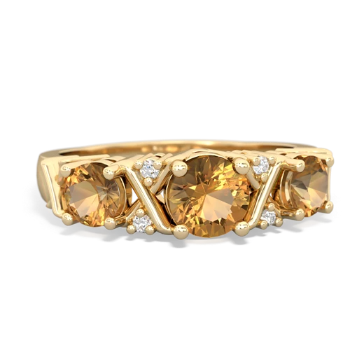 Genuine Citrine with Genuine Citrine and Genuine Opal Hugs and Kisses ring