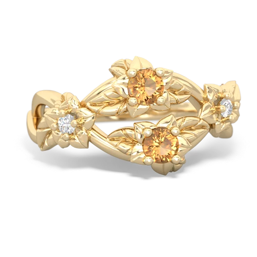 Citrine Genuine Citrine with Genuine Citrine Sparkling Bouquet ring Ring
