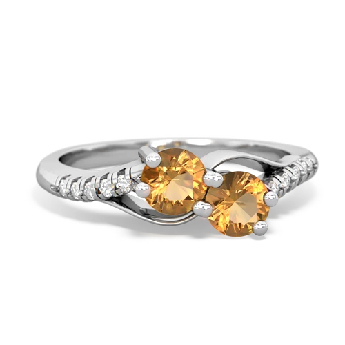 citrine-citrine two stone infinity ring