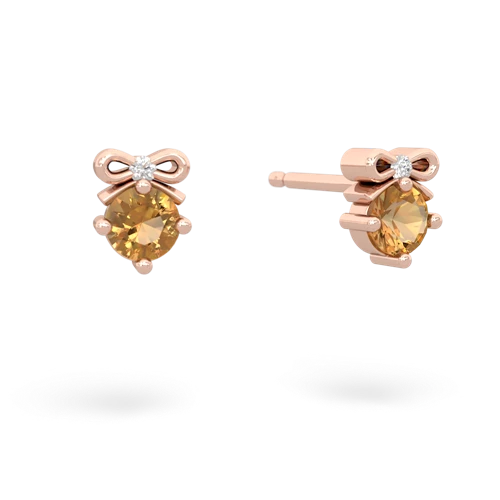 citrine bows earrings