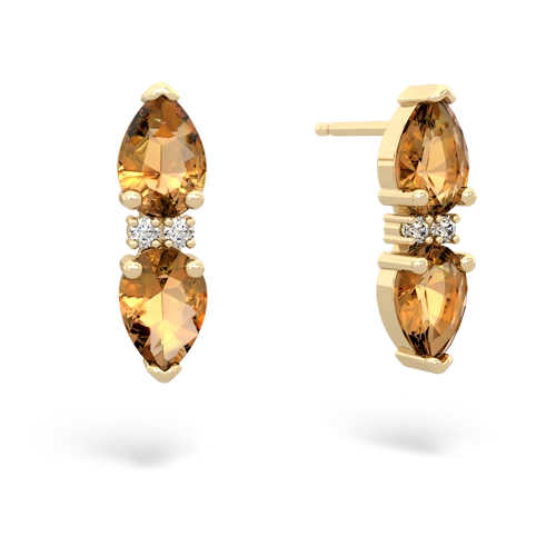 citrine bowtie earrings