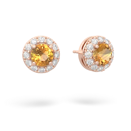 citrine classic halo earrings
