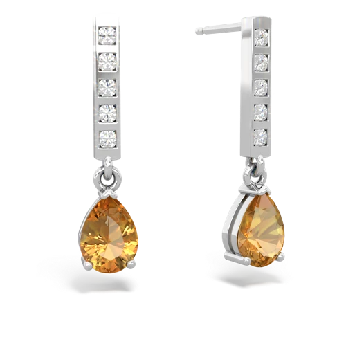 citrine diamond drop earrings