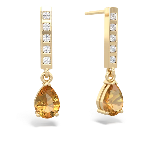 citrine diamond drop earrings