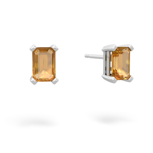 citrine emerald cut stud earrings