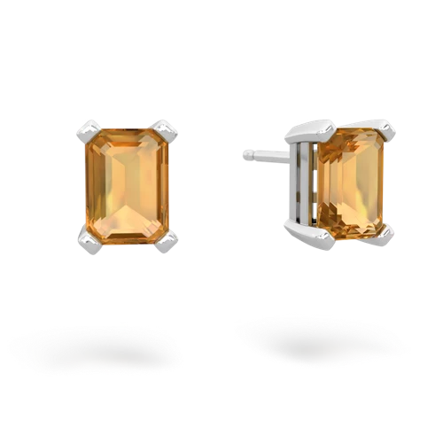 citrine emerald cut stud earrings