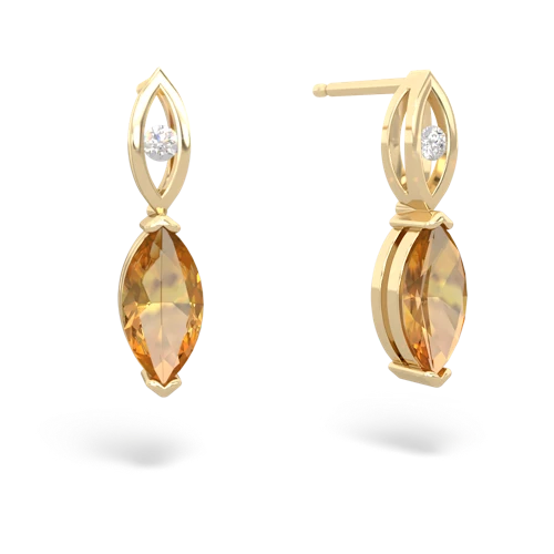 citrine geometric drop earrings