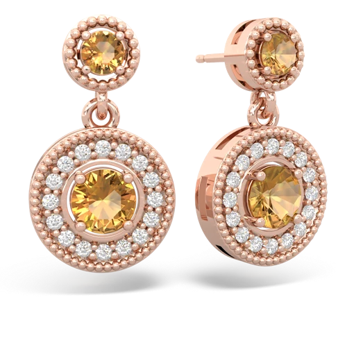 citrine halo earrings