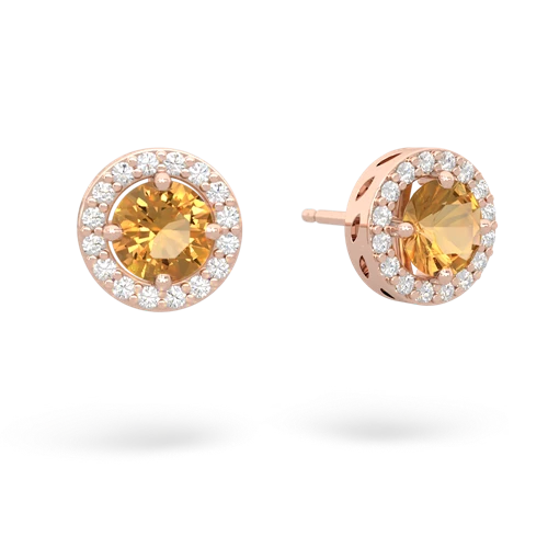 citrine halo earrings