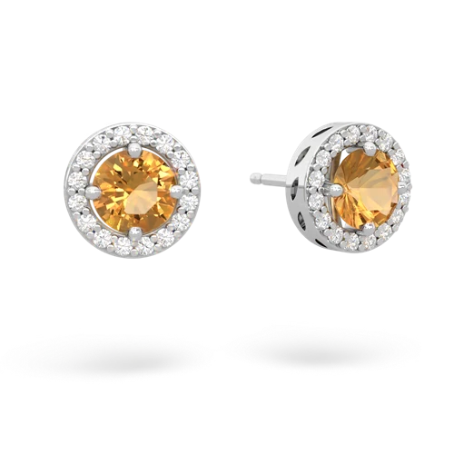 citrine halo earrings