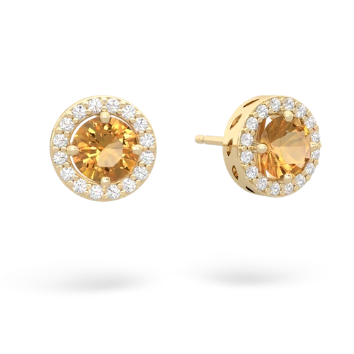 citrine halo earrings