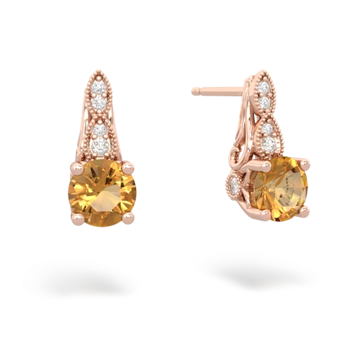 citrine halo drop earrings