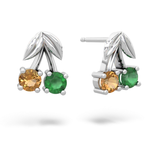 citrine-emerald cherries earrings