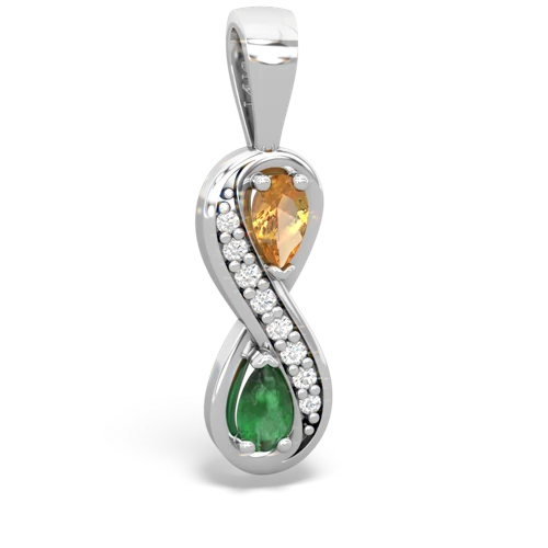 citrine-emerald keepsake infinity pendant