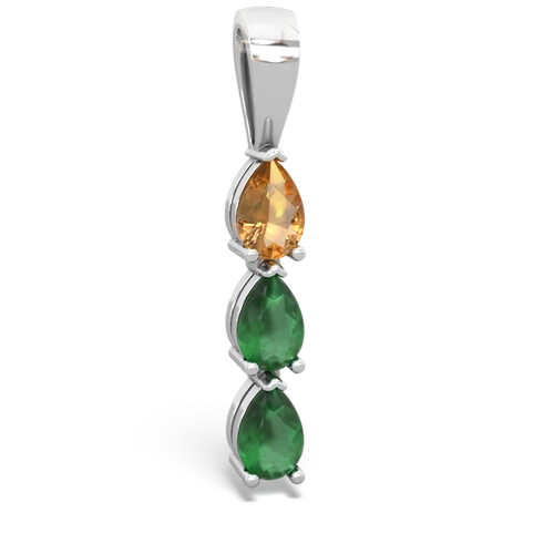 Citrine Genuine Citrine with Genuine Emerald and Genuine Fire Opal Three Stone pendant Pendant