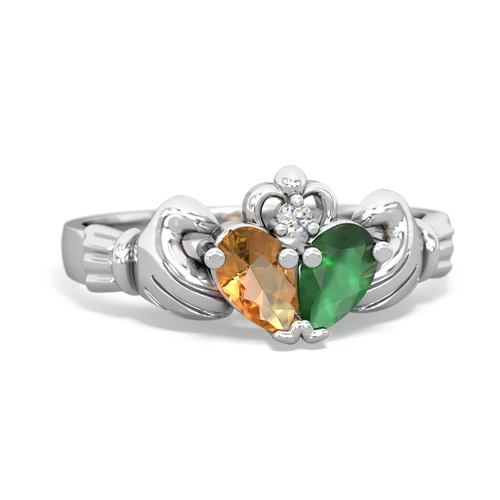 citrine-emerald claddagh ring