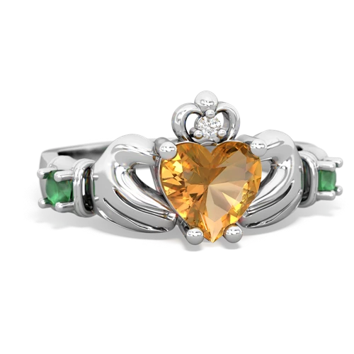 citrine-emerald claddagh ring