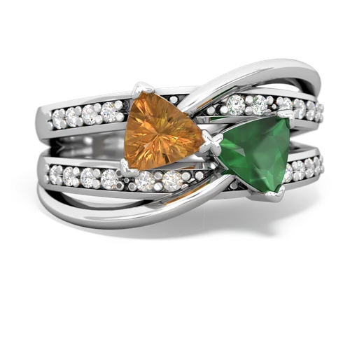 citrine-emerald couture ring