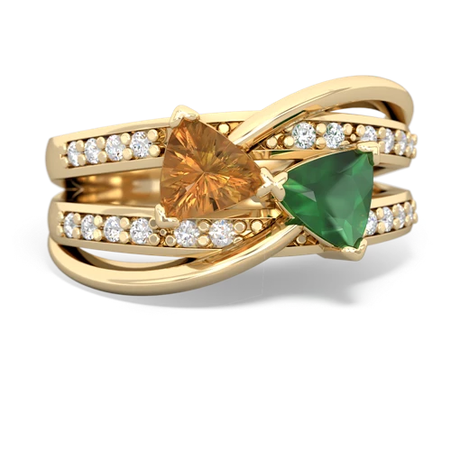 citrine-emerald couture ring