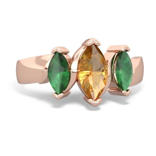 citrine-emerald keepsake ring