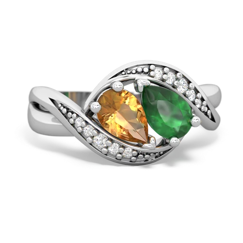 Citrine Genuine Citrine with Genuine Emerald Summer Winds ring Ring