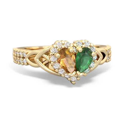 citrine-emerald keepsake engagement ring