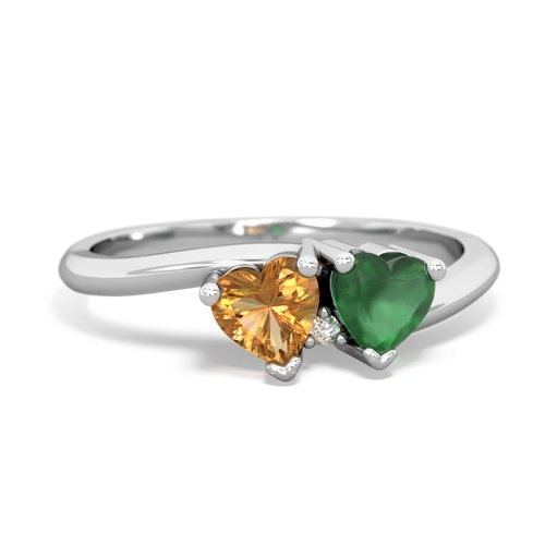 Citrine Genuine Citrine with Genuine Emerald Sweetheart's Promise ring Ring