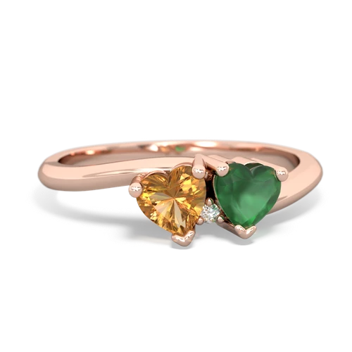 citrine-emerald sweethearts promise ring