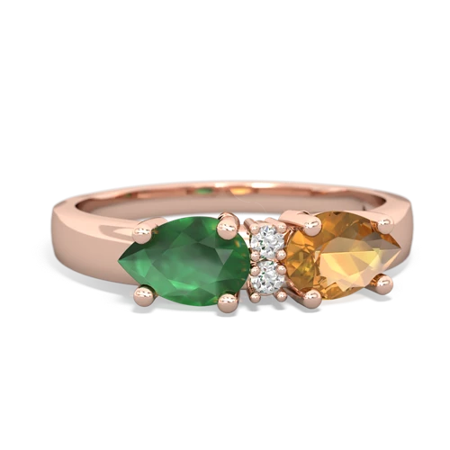 citrine-emerald timeless ring