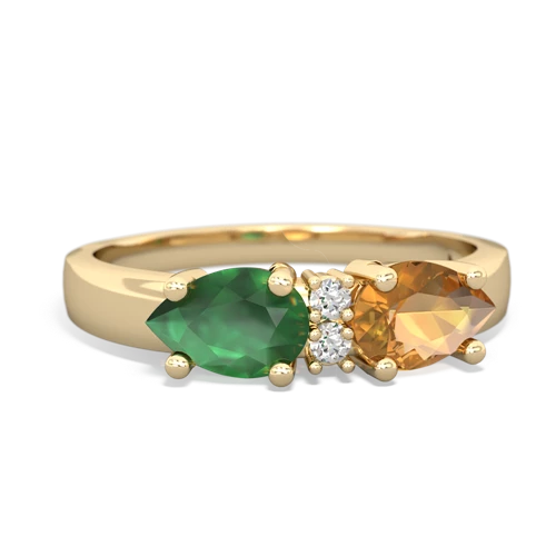 citrine-emerald timeless ring