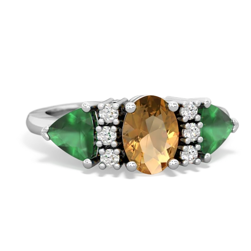 citrine-emerald timeless ring