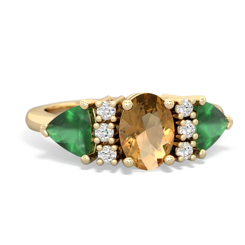 citrine-emerald timeless ring