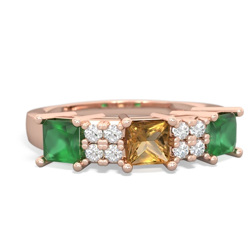 citrine-emerald timeless ring