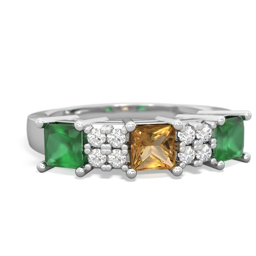 citrine-emerald timeless ring