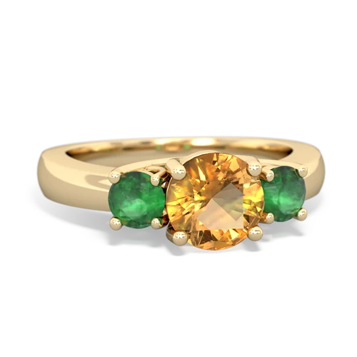 citrine-emerald timeless ring