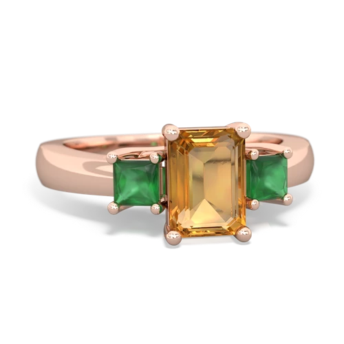 citrine-emerald timeless ring