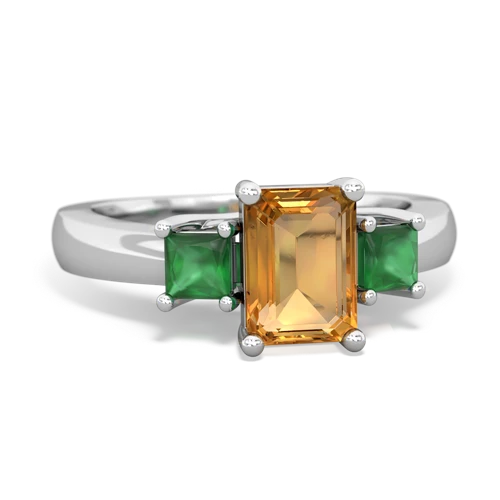 citrine-emerald timeless ring