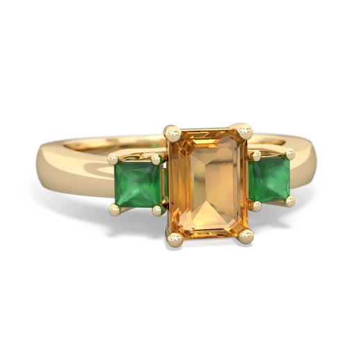 citrine-emerald timeless ring